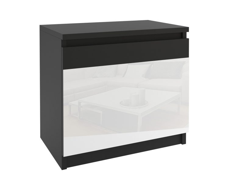 Noptiera Belini negru/alb BM SN1/0/B/B/W/0