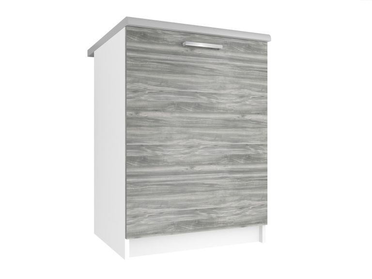 Corp bucatarie Belini inferior 60 cm gri antracit Glamour Wood fara blat TOR SD60/0/WT/GW1/BB/E