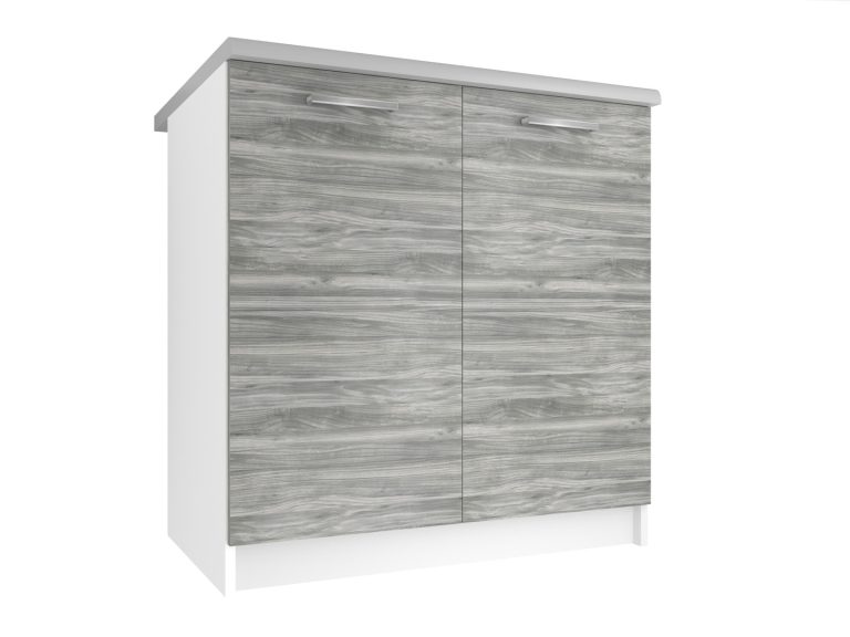 Corp bucătărie Belini inferior 80 cm gri antracit Glamour Wood cu blat TOR SD80/0/WT/GW/0/E
