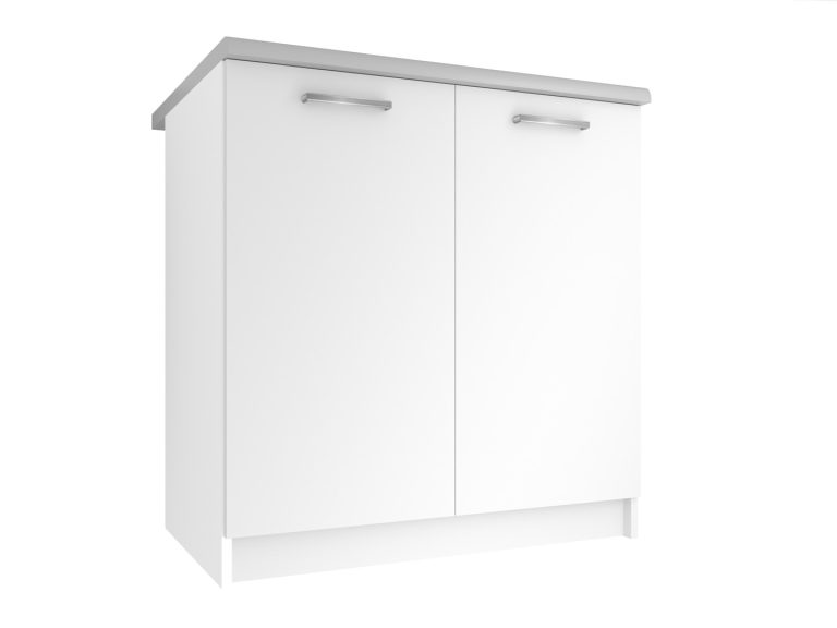 Corp bucătărie Belini inferior 80 cm alb mat cu blat TOR SD80/0/WT/WT/0/E