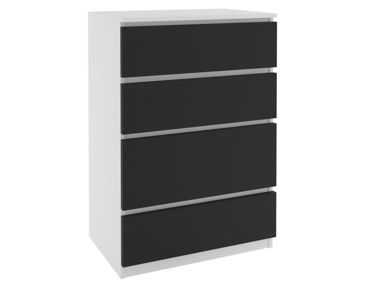 Comodă 76 Belini alb / negru SI KOM1/1/W/B/0/0