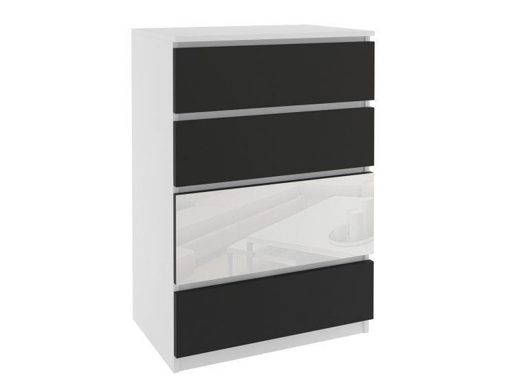 Comodă 77 Belini alb / negru SI KOM1/1/W/B/W/0
