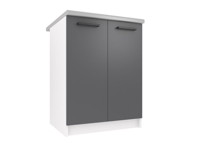 Dulap de bucatarie Belini jos 60 cm negru lucios fara blat TOR SD2-60/1/WT/SR/BB/B1