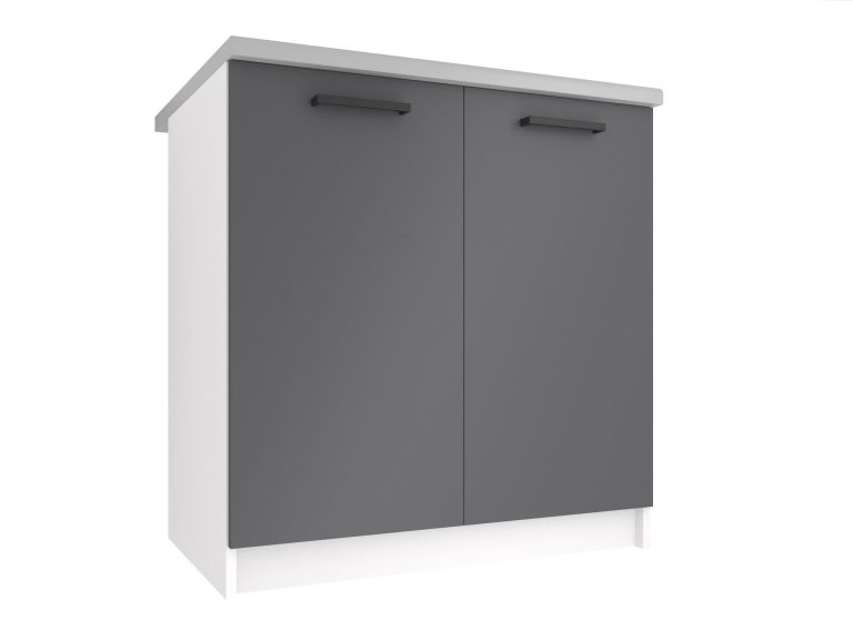 Dulap de bucătărie Belini inferior 80 cm gri cu blat TOR SD80/0/WT/SR/0/B1
