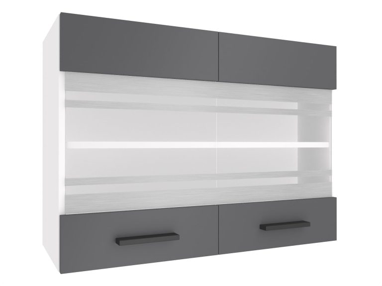 Corp de bucătărie superior Belini 80 cm gri mat TOR SGW80/2/WT/SR/0/B1