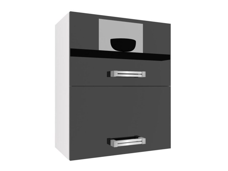 Corp de bucătărie Belini superior 60 cm negru lucios INF SGP2-60/1/WT/B/0/D
