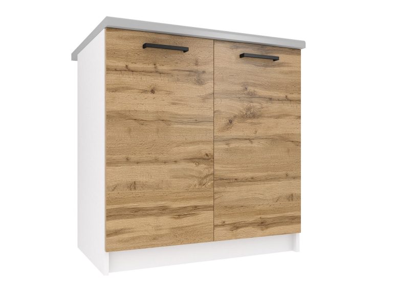 Corp de bucătărie Belini inferior 80 cm wotan stejar cu blat TOR SD80/0/WT/DW/0/B1
