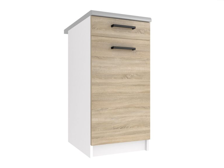 Corp de bucătărie inferior Belini cu sertare 40 cm stejar sonoma
cu blat  TOR SDSZ1-40/1/WT/DS/0/B1

