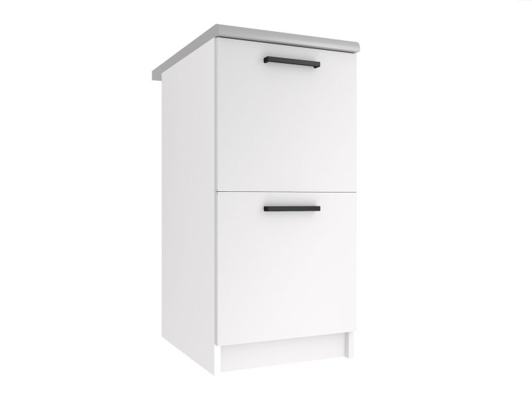Corp de bucatarie Belini inferior 40 cm mat alb fara blat TOR SD2-40/0/WT/WT/BB/B1