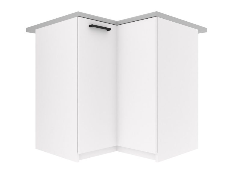 Corp de bucatarie  inferior colt Belini 90 cm alb mat cu blat TOR SNP90/3/WT/WT/0/B1

