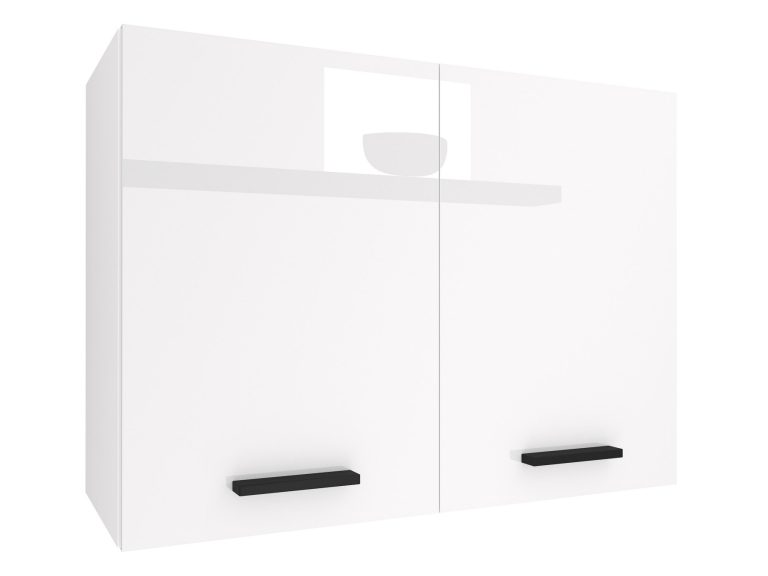 Corp de bucătărie superior Belini 80 cm alb lucios INF SG80/2/WT/W/0/B1