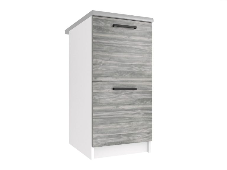 Corp bucătărie Belini jos 40 cm gri antracit Glamour Wood cu blat TOR SD2-40/0/WT/GW/0/B1
