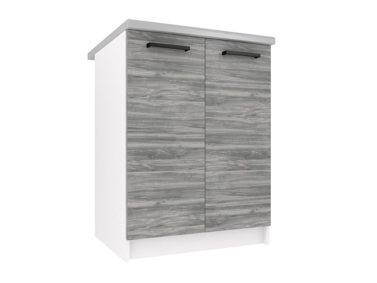 Corp de bucatarie Belini inferior 60 cm gri antracit Glamour Wood cu blat TOR SD2-60/0/WT/GW/0/B1

