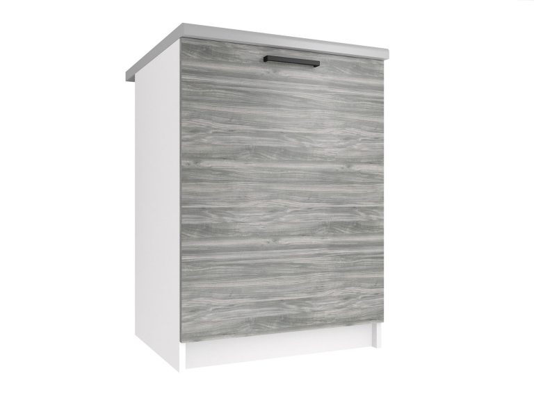 Corp de bucatarie Belini inferior 60 cm gri antracit Glamour Wood cu blat TOR SD60/0/WT/GW/0/B1/
