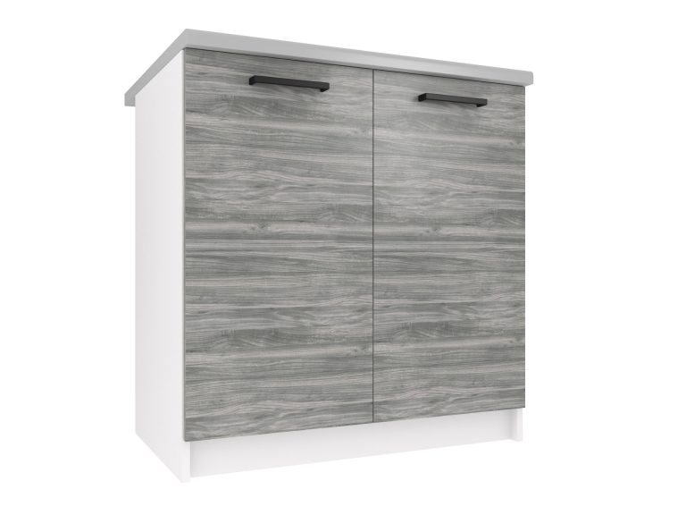 Corp bucătărie Belini inferior 80 cm gri antracit Glamour Wood cu blat TOR SD80/0/WT/GW/0/B1
