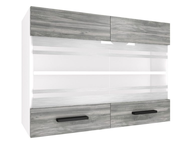 Corp de bucătărie superior Belini  80 cm gri antracit Glamour Wood TOR SGW80/3/WT/GW1/0/B1