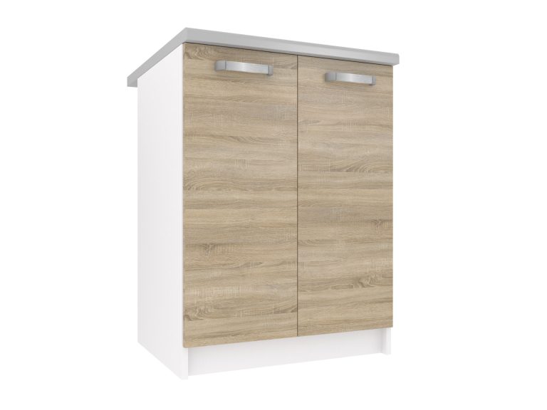 Corp de bucătărie Belini inferior 60 cm stejar sonoma cu blat TOR SD2-60/0/WT/DS/0/U