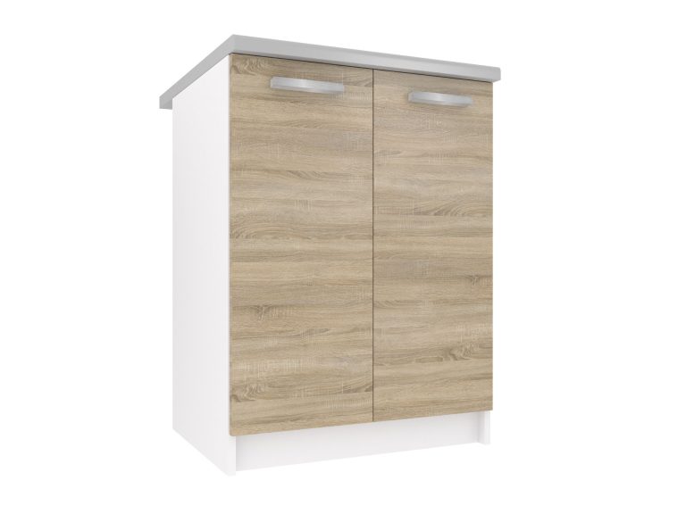 Corp de bucătărie Belini inferior 60 cm stejar sonoma cu blat TOR SD2-60/0/WT/DS/0/T