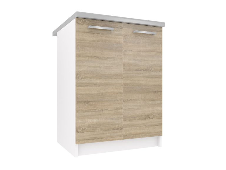 Corp de bucătărie Belini inferior 60 cm stejar sonoma cu blat TOR SD2-60/0/WT/DS/0/E