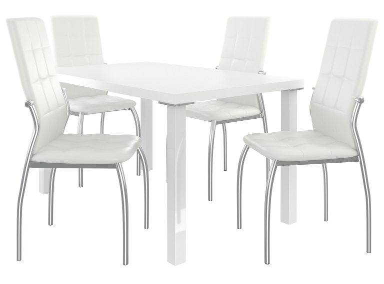 Set de sufragerie 1 + 4 Belini alb/alb Loreno LOR/0/ZES/W/4W