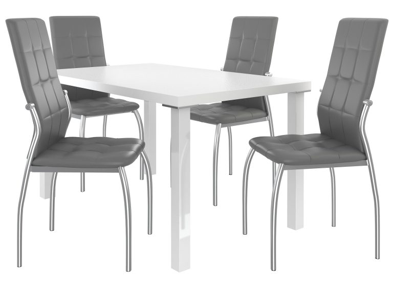 Set de sufragerie 1 + 4 Belini alb / frasin Loreno LOR/0/ZES/W/4G