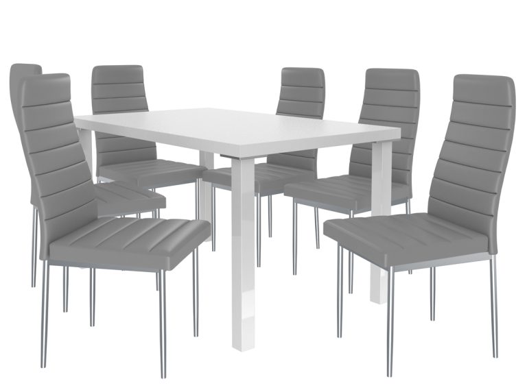 Set de sufragerie 1 + 6 Belini alb / frasin Moderno MOD/0/ZES/W/6G