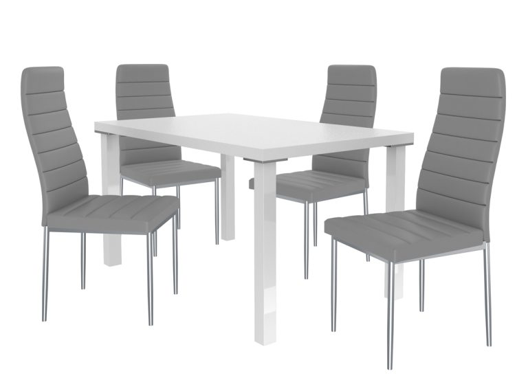 Set de sufragerie 1 + 4 Belini alb / frasin Moderno MOD/0/ZES/W/4G