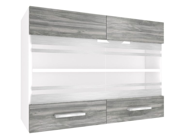 Corp de bucătărie Belini superior 80 cm gri antracit Glamour Wood  TOR SGW80/2/WT/GW1/0/E
