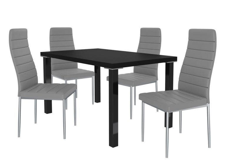 Set de sufragerie 1 + 4 Belini negru / frasin Roberto MOD/0/ZES/B/4P