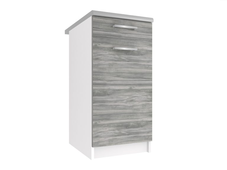 Corp de bucătărie inferior Belini cu sertare 40 cm gri antracit Glamour Wood fără blat TOR SDSZ1-40/0/WT/GW1/BB/E