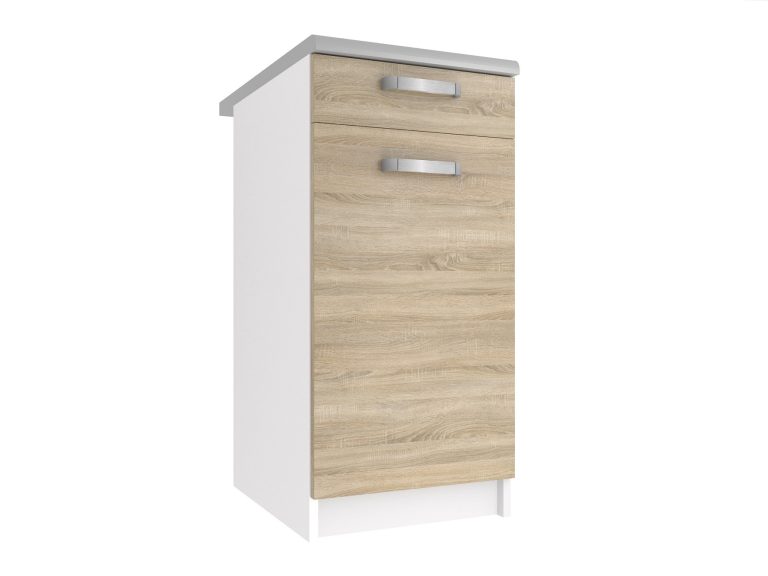 Corp de bucatarie inferior Belini cu sertare 40 cm stejar sonoma cu blat TOR SDSZ1-40/1/WT/DS/0/U