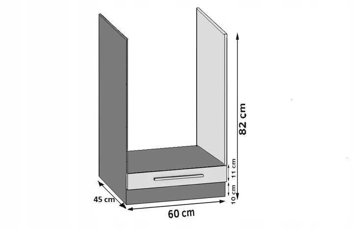 Dulap de bucatarie inferior Belini pentru cuptor incorporabil 60 cm alb lucios fara blat  INF SDP60/0/WT/W/0/F
