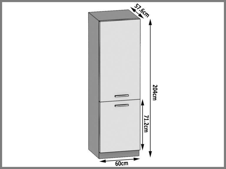 Dulap de bucatarie inalt Belini pentru frigider incorporabil 60 cm alb lucios INF SSL60/0/WT/W/0/D