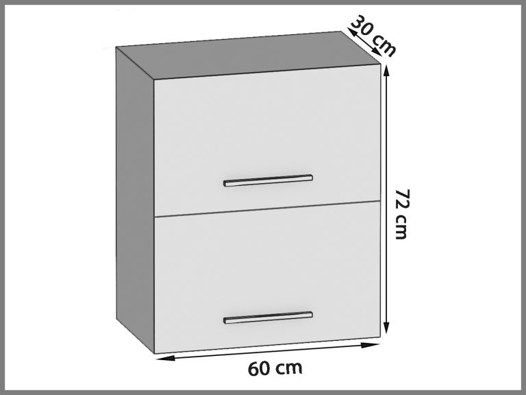Corp de bucătărie Belini superior 60 cm gri antracit Glamour Wood TOR SGP2-60/1/WT/GW1/0/B1