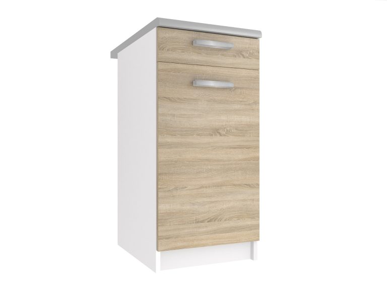 Corp de bucatarie inferior Belini cu sertare 40 cm stejar sonoma cu blat  TOR SDSZ1-40/1/WT/DS/0/T