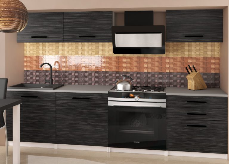Mobila de bucatarie Belini 180 cm abanos regal cu blat TOR LAURENTINO2/3/WT/HK/0/B1 