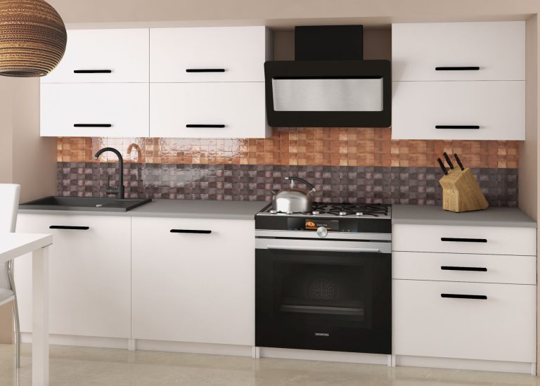 Mobila de bucatarie Belini 180 cm mat alb fara blat TOR PRIMERA2/2/WT/WT/BB/B1 