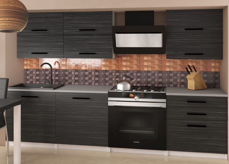 Mobila de bucatarie Belini 180 cm abanos regal fara blat TOR PRIMERA2/2/WT/HK/BB/B1 