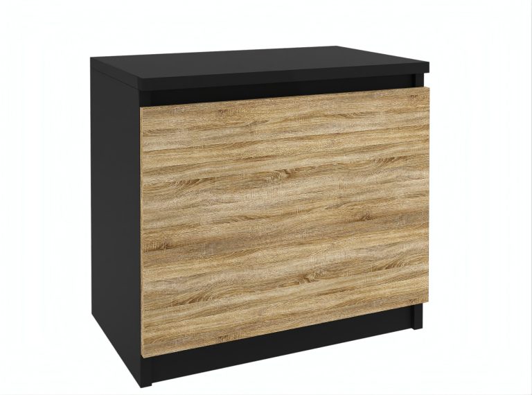 Noptiera Belini negru / stejar sonoma SI SN1/0/B/DS/0/0