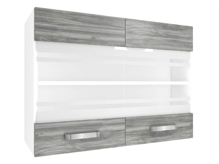 Corp de bucătărie Belini superior 80 cm gri antracit Glamour Wood TOR SGW80/2/WT/GW1/0/U
