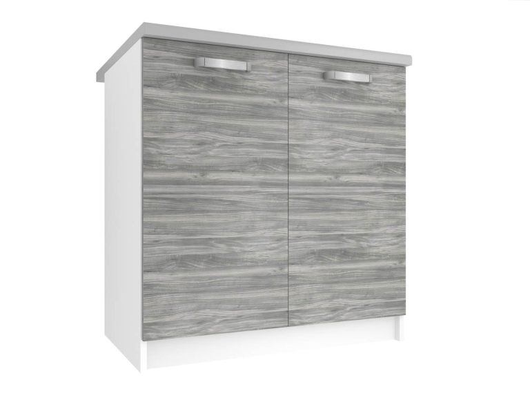 Corp bucatarie Belini inferior 80 cm gri antracit Glamour Wood fara blat TOR SD80/0/WT/GW1/BB/U
