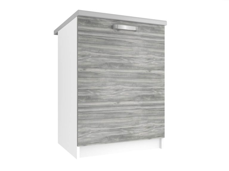 Corp bucatarie Belini inferior 60 cm gri antracit Glamour Wood fara blat TOR SD60/0/WT/GW1/BB/U