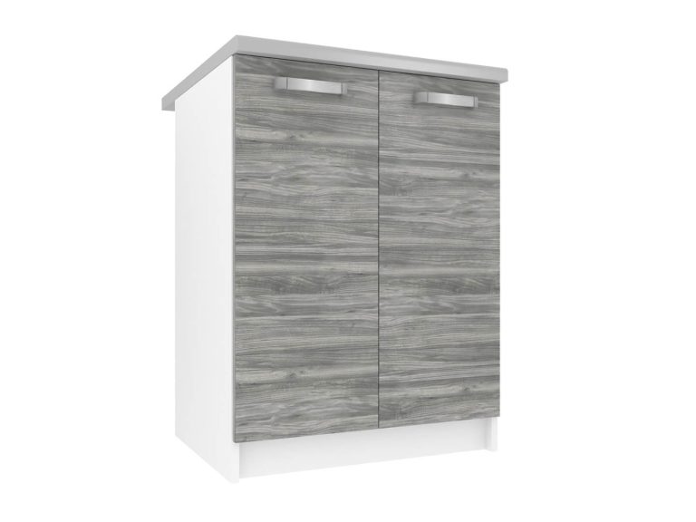 Corp de bucatarie Belini inferior 60 cm gri antracit Glamour Wood cu blat TOR SD2-60/0/WT/GW/0/U
