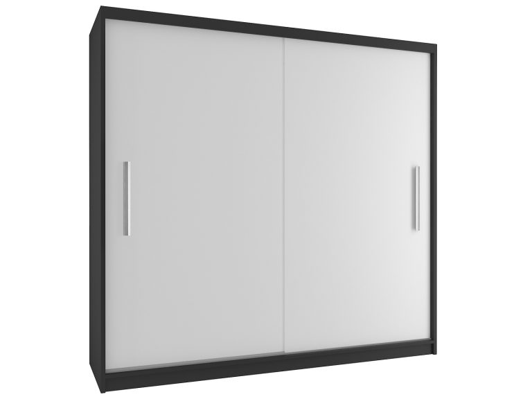 Dressing  200cm Belini mat negru/alb mat cu usi glisante SI SZP1/2/B/W/0/AL