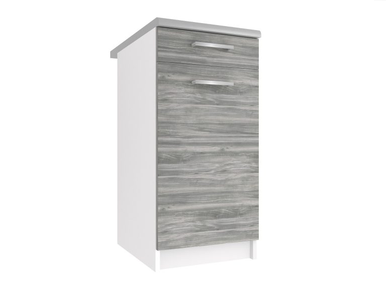 Corp de bucătărie inferior Belini cu sertare 40 cm gri antracit Glamour Wood cu blat TOR SDSZ1-40/1/WT/GW/0/E
