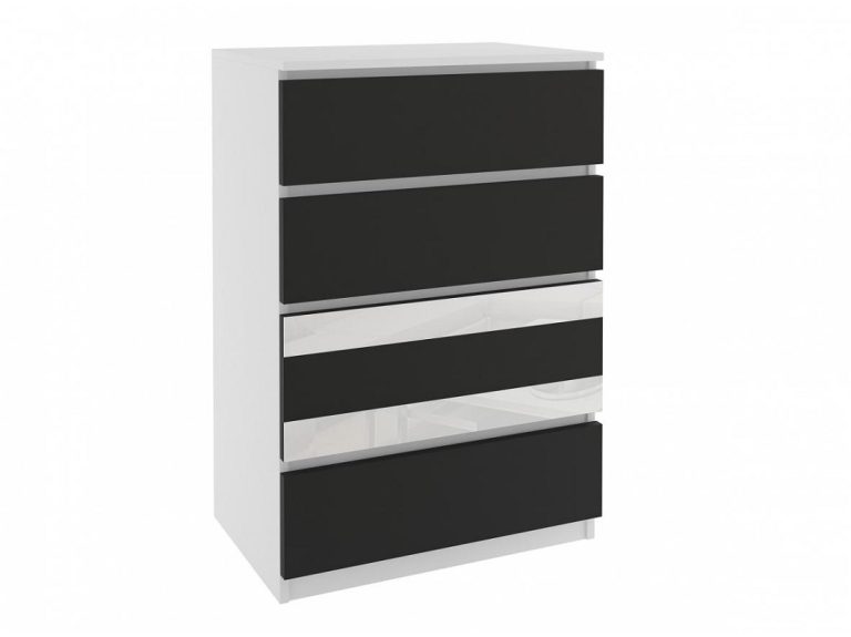 Comodă 58 Belini alb / negru MH KOM1/1/W/B/W/0