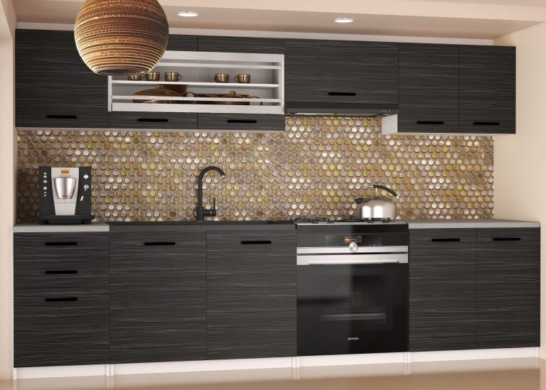 Mobila de bucatarie Belini 240 cm abanos regal fara blat TOR MARIKA2/4/WT/HK/BB/B1 