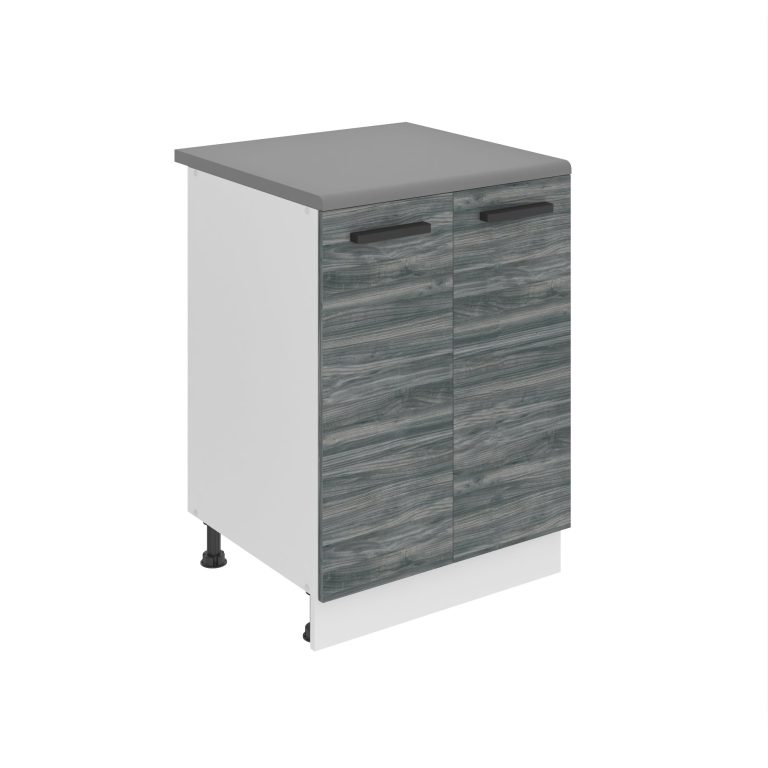 Corp de bucătărie Belini Premium Full Version inferior cu sertare  60 cm gri antracit Glamour Wood cu blat