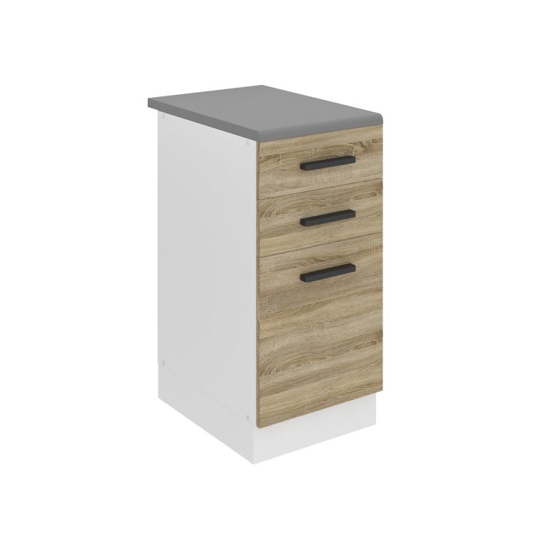 Corp de bucătărie Belini Premium Full Version inferior cu sertare 40 cm stejar sonoma cu blat