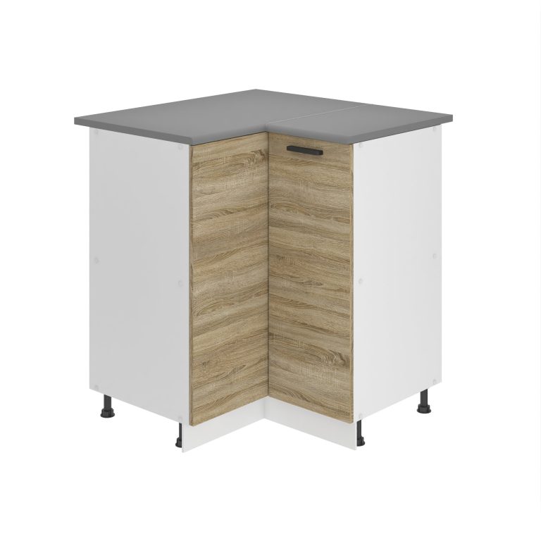 Corp de bucătărie Belini Premium Full Version colț inferior 90 cm stejar sonoma cu blat TOR SNP90/0/WT/DS/B/B1/PP
